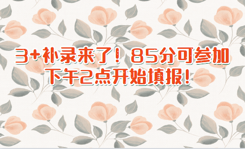 3+證書(shū)補(bǔ)錄來(lái)了！85分可參加，下午2點(diǎn)開(kāi)始填報(bào)！(圖1)