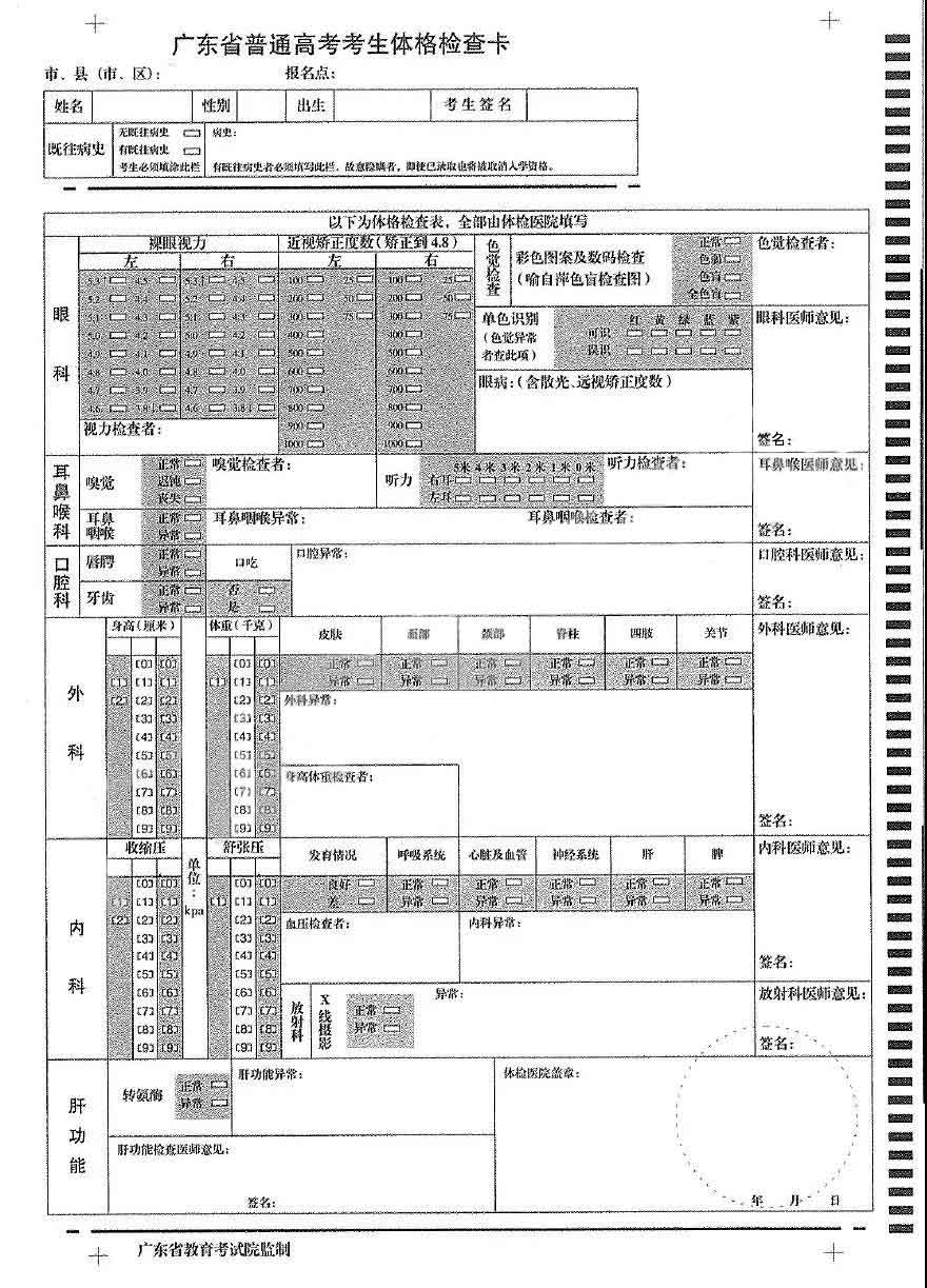 廣東3+證書高考體檢項目，體檢前注意事項(圖4)