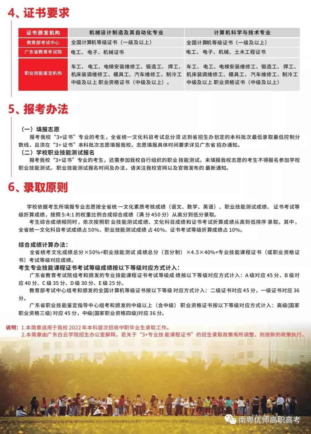 廣東白云學(xué)院2022年3+證書本科批次招生專業(yè)及計劃出爐(圖2)